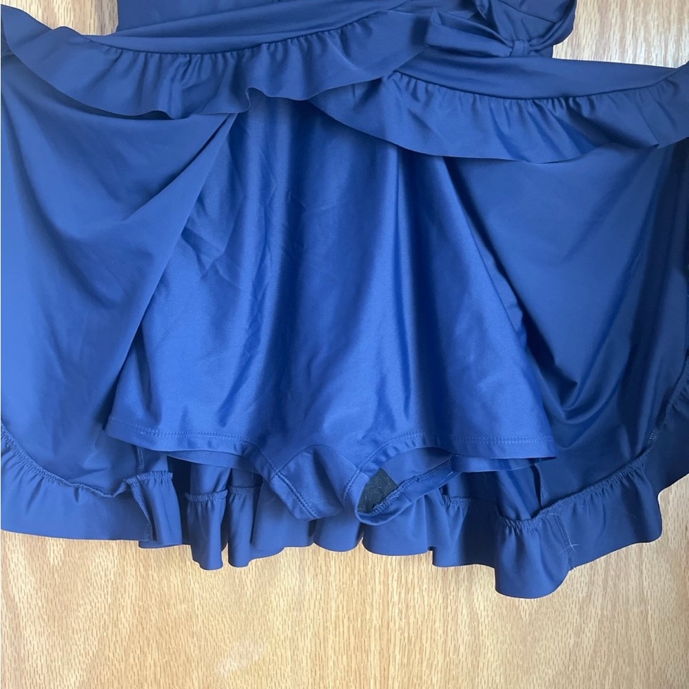 Navy Blue Ruffled Dress - Picture 7 of 8